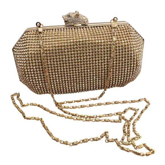 Real Collectibles by Adrienne Handbags - Real Collectibles by Adrienne Rhinestone Clutch with Removable Strap